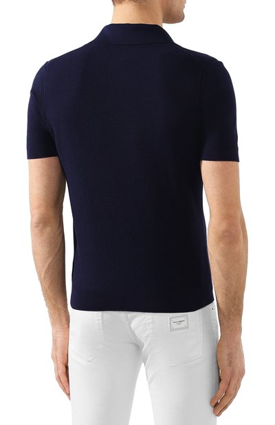 Хлопковое поло ZEGNA синего цвета по цене 58650 руб., арт. UUC96/C32, фото 4 Хлопковое поло ZEGNA, арт. UUC96/C32, фото 4