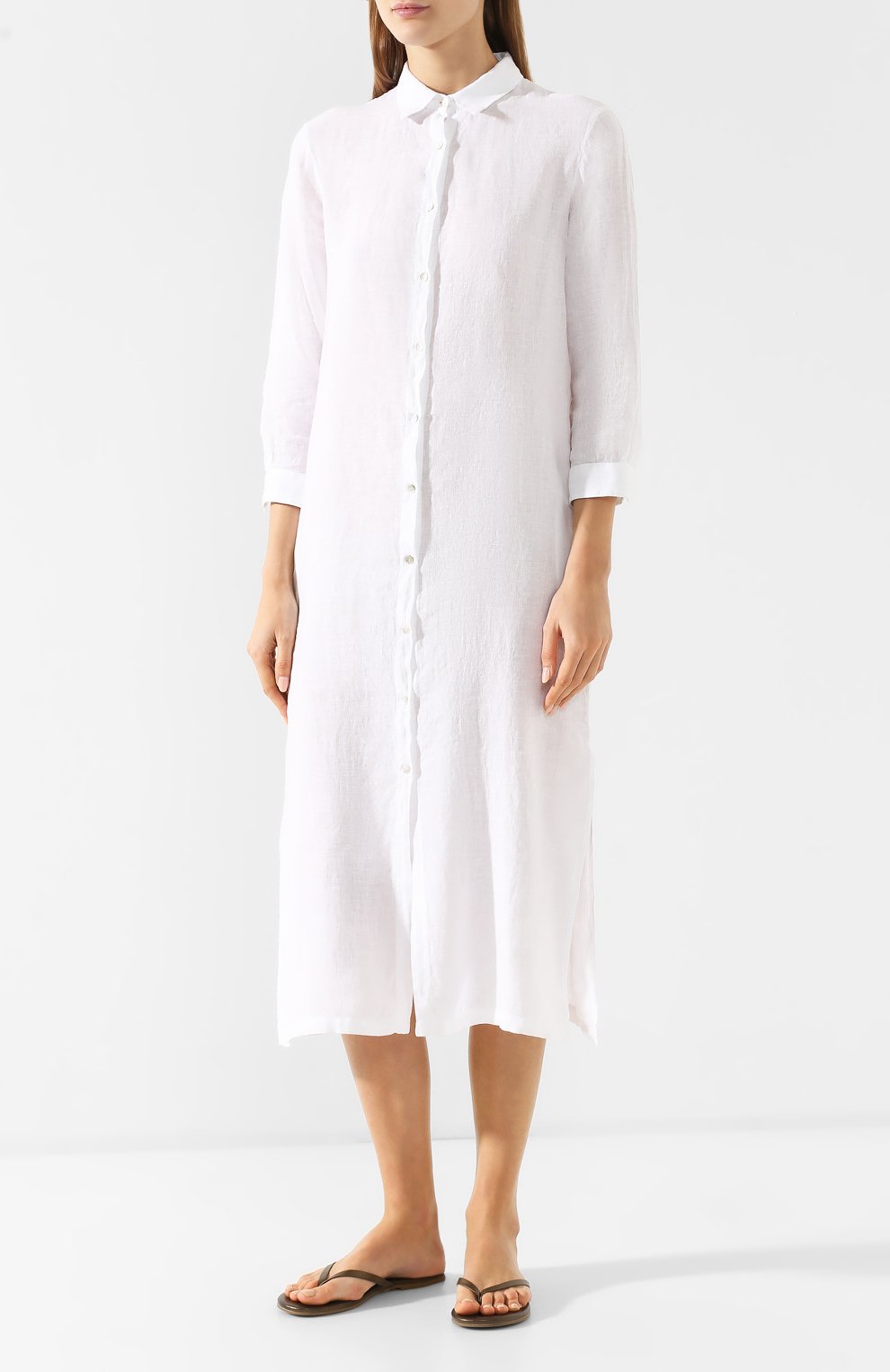 Льняное платье-рубашка 120% LINO, арт. P0W4759/B317/000, фото 3