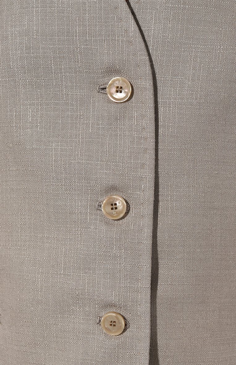 Женский жилет из шелка и шерсти KITON серого цвета, арт. D47456K0905C | Фото 5 (Длина (верхняя одежда): Короткие; Материал внешний: Шерсть, Шелк; Женское Кросс-КТ: Жилет-одежда; Стили: Классический; Автоматизация состава: Проставлено; Автоматизация ТО: Проставлено)