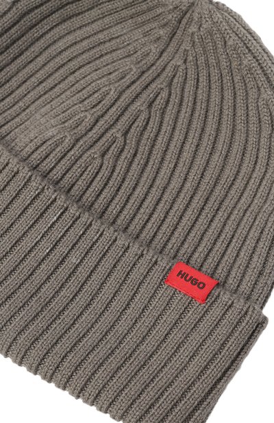 Шерстяная шапка HUGO серого цвета по цене 8295 руб., арт. 50524570, фото 3 Шерстяная шапка HUGO, арт. 50524570, фото 3