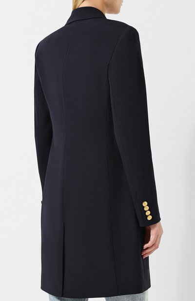 Удлиненное двубортное пальто из шерсти POLO RALPH LAUREN темно-синего цвета по цене 92250 руб., арт. 211641732, фото 4 Удлиненное двубортное пальто из шерсти POLO RALPH LAUREN, арт. 211641732, фото 4