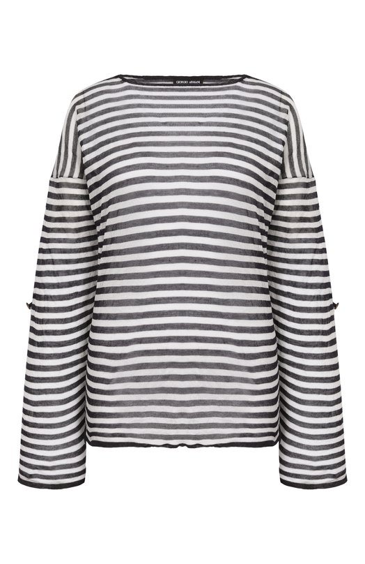 Шелковый пуловер Giorgio Armani GW002921/AF24180 Чёрно-белый GW002921/AF24180