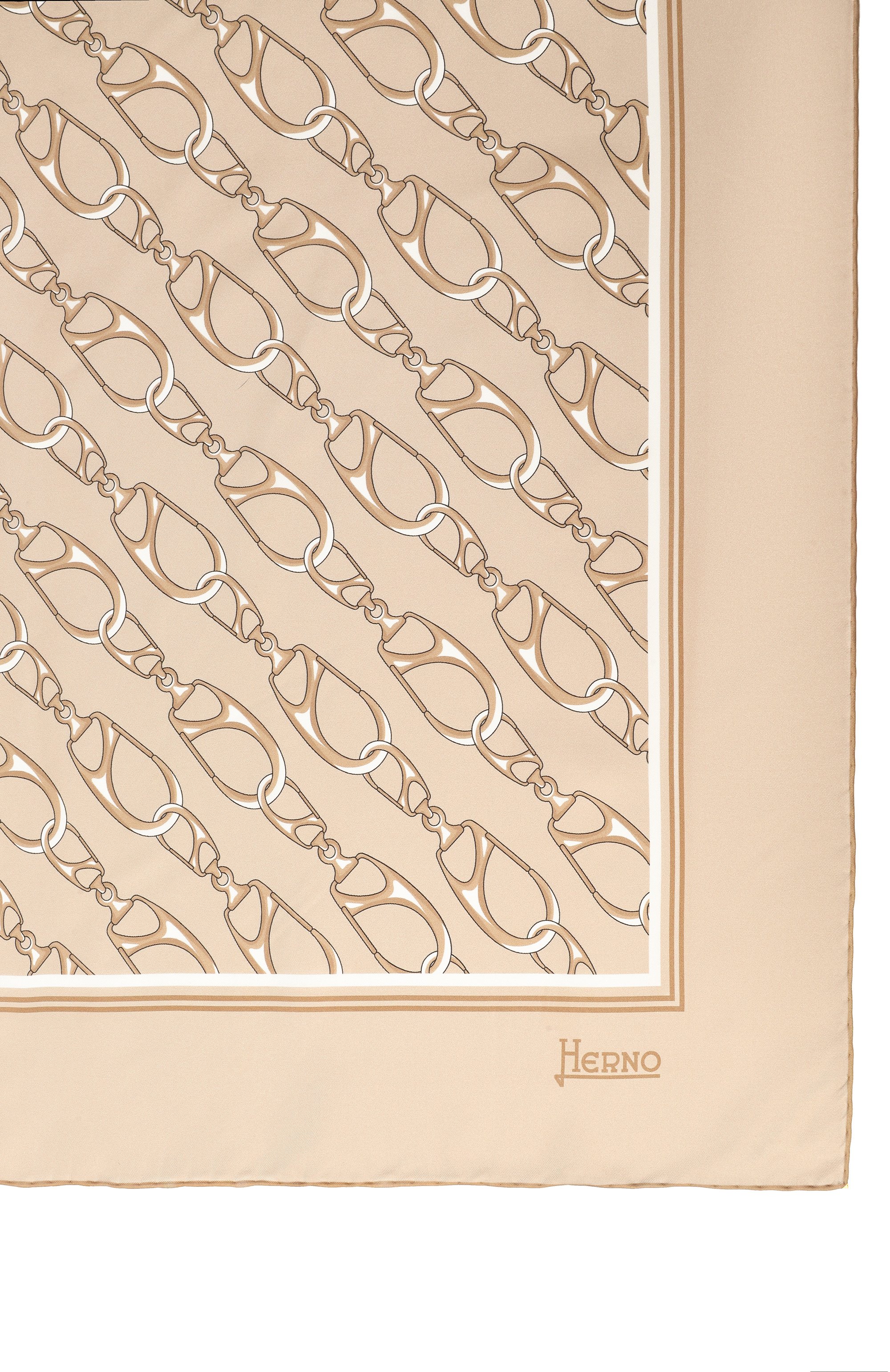 Шелковый платок HERNO бежевого цвета по цене 38300 руб., арт. F0ULARD90/15030, фото 4 Шелковый платок HERNO, арт. F0ULARD90/15030, фото 4