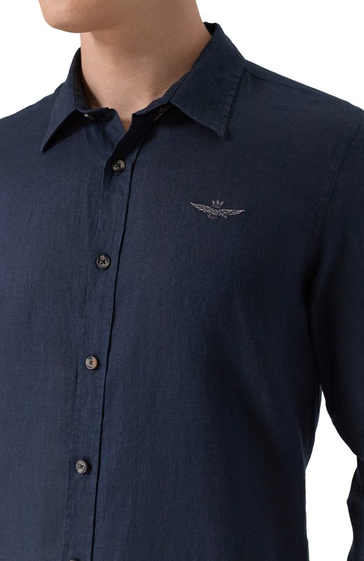 Льняная рубашка Aeronautica Militare CA1239CT3089 Синий  CA1239CT3089 Фото 5
