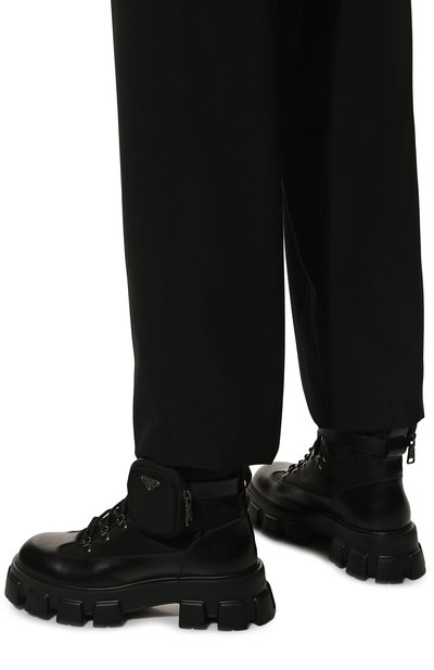 Кожаные ботинки PRADA, арт. 2UE009-3LEK-F0002-A000, фото 3