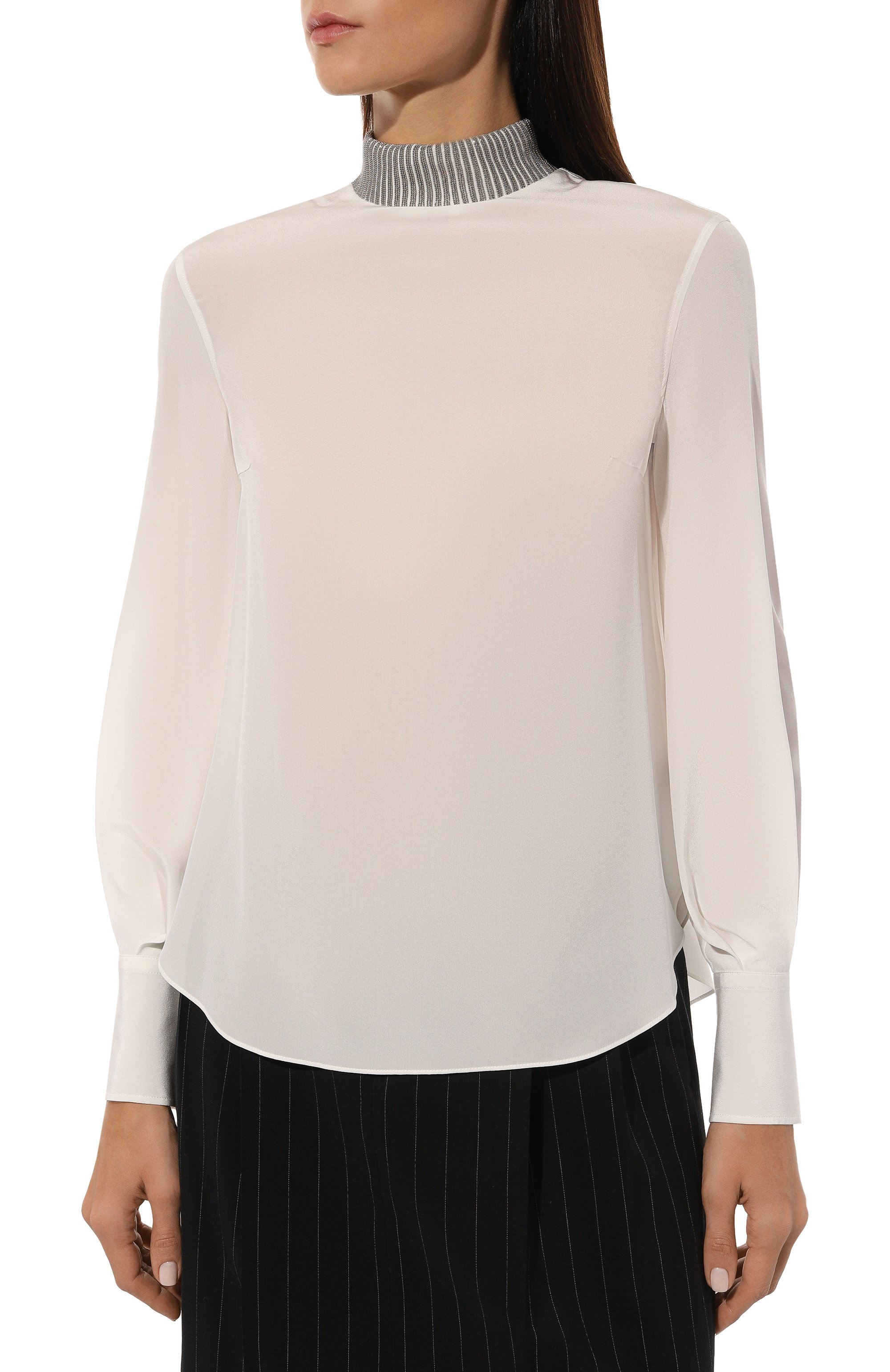 Шелковая блузка BRUNELLO CUCINELLI, арт. MB993HR214, фото 3