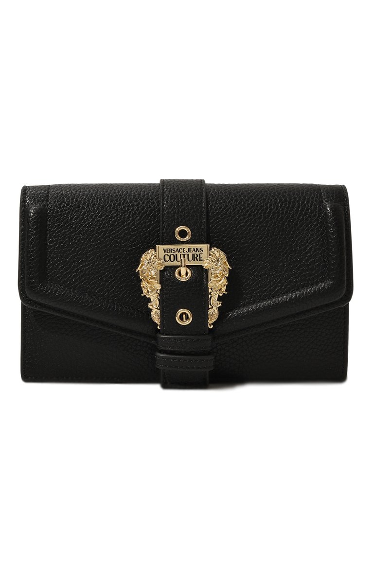 Женская сумка VERSACE JEANS COUTURE черного цвета, арт. 74VA5PF6/ZS413 | Фото 1 (Ремень/цепочка: На ремешке; Размер: mini; Сумки-технические: Сумки через плечо; Материал: Текстиль)