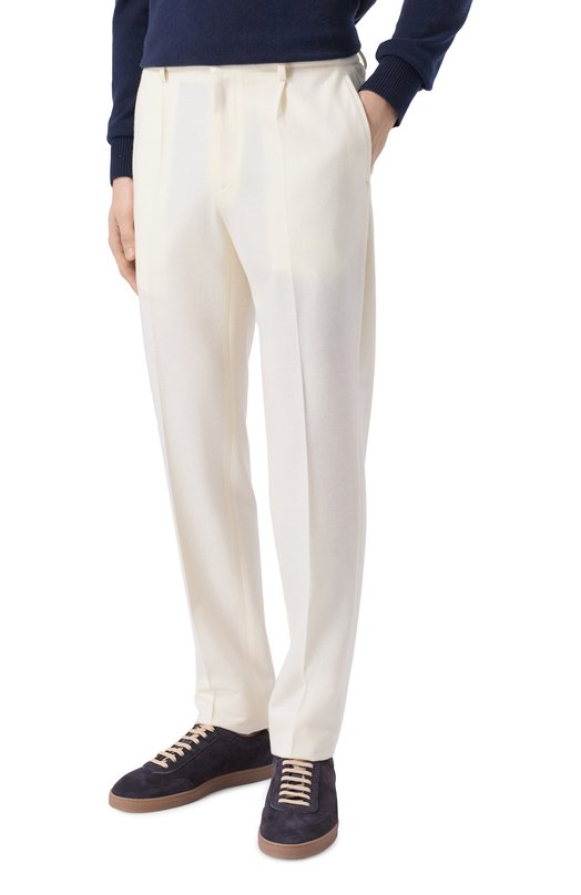 Шерстяные брюки Stefano Ricci M1T5300011/W0036R Кремовый  M1T5300011/W0036R Фото 3