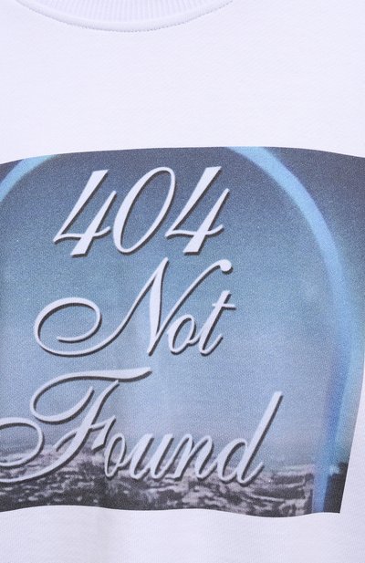 Хлопковый свитшот 404 NOT FOUND | белого цвета по цене 23500 руб., арт. 400201, фото 5 Хлопковый свитшот 404 NOT FOUND |, арт. 400201, фото 5