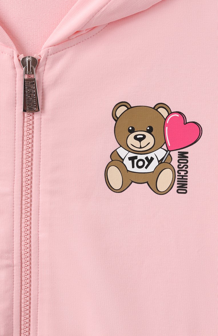 Детская комплект из толстовки и брюк MOSCHINO светло-розового цвета, арт. HDK033/LDA00/10-14 | Фото 6 (Рукава: Длинные; Драгоценные камни: Проставлено; Материал сплава: Проставлено; Девочки Кросс-КТ: Костюмы-спорт; Тематический товар: Teddy Bear; Материал внешний: Хлопок; Ростовка одежда: 10 - 11 лет | 140 - 146см, 16 лет | 164 см, 12 лет | 152 см)