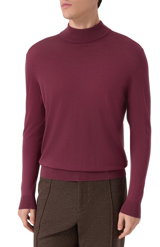 Шерстяная водолазка Kiton UMK0897K340 Бордовый  UMK0897K340 Фото 3