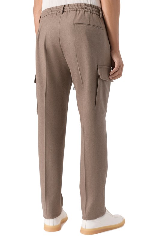 Шерстяные брюки-карго Andrea Campagna SPIAGGIA 1P CARG0/AN1514 Бежевый  SPIAGGIA 1P CARG0/AN1514 Фото 4