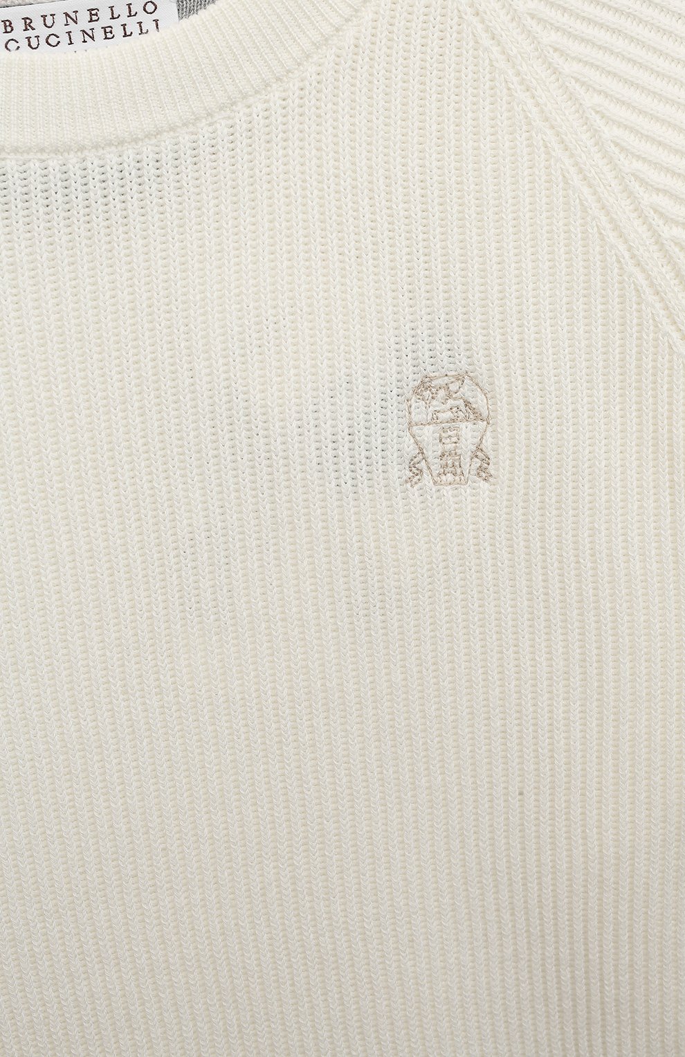 Хлопковый свитер BRUNELLO CUCINELLI белого цвета по цене 47550 руб., арт. B29M14400C, фото 3 Хлопковый свитер BRUNELLO CUCINELLI, арт. B29M14400C, фото 3