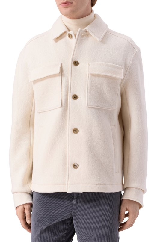 Шерстяная куртка-рубашка Bogner 38829843 Кремовый  38829843 Фото 3