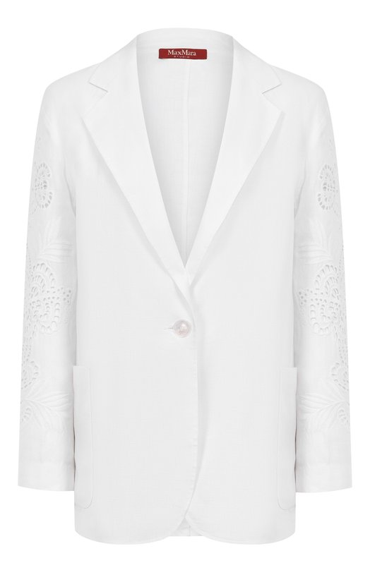 Льняной жакет Max Mara Studio ANGIZIA Белый ANGIZIA