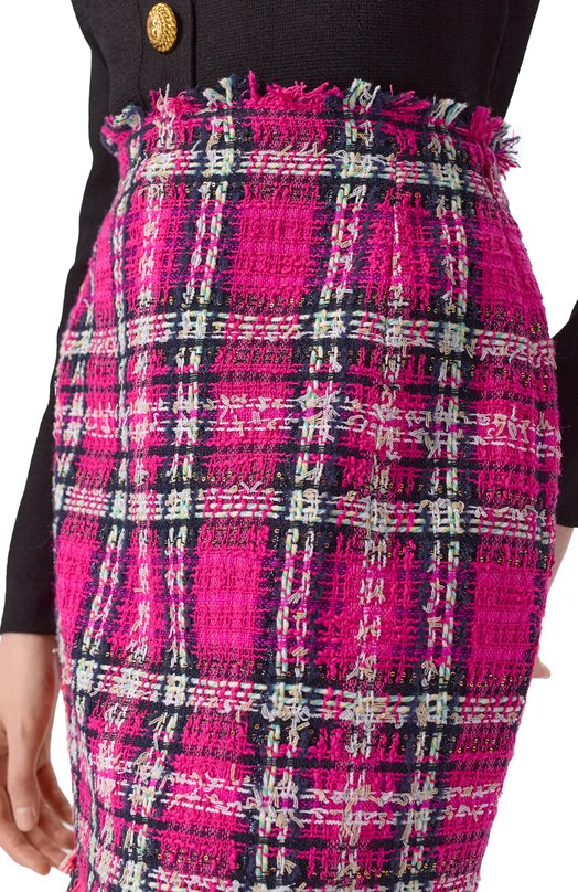 Твидовая юбка Balmain GF1LBB37/CG42 Розовый  GF1LBB37/CG42 Фото 5