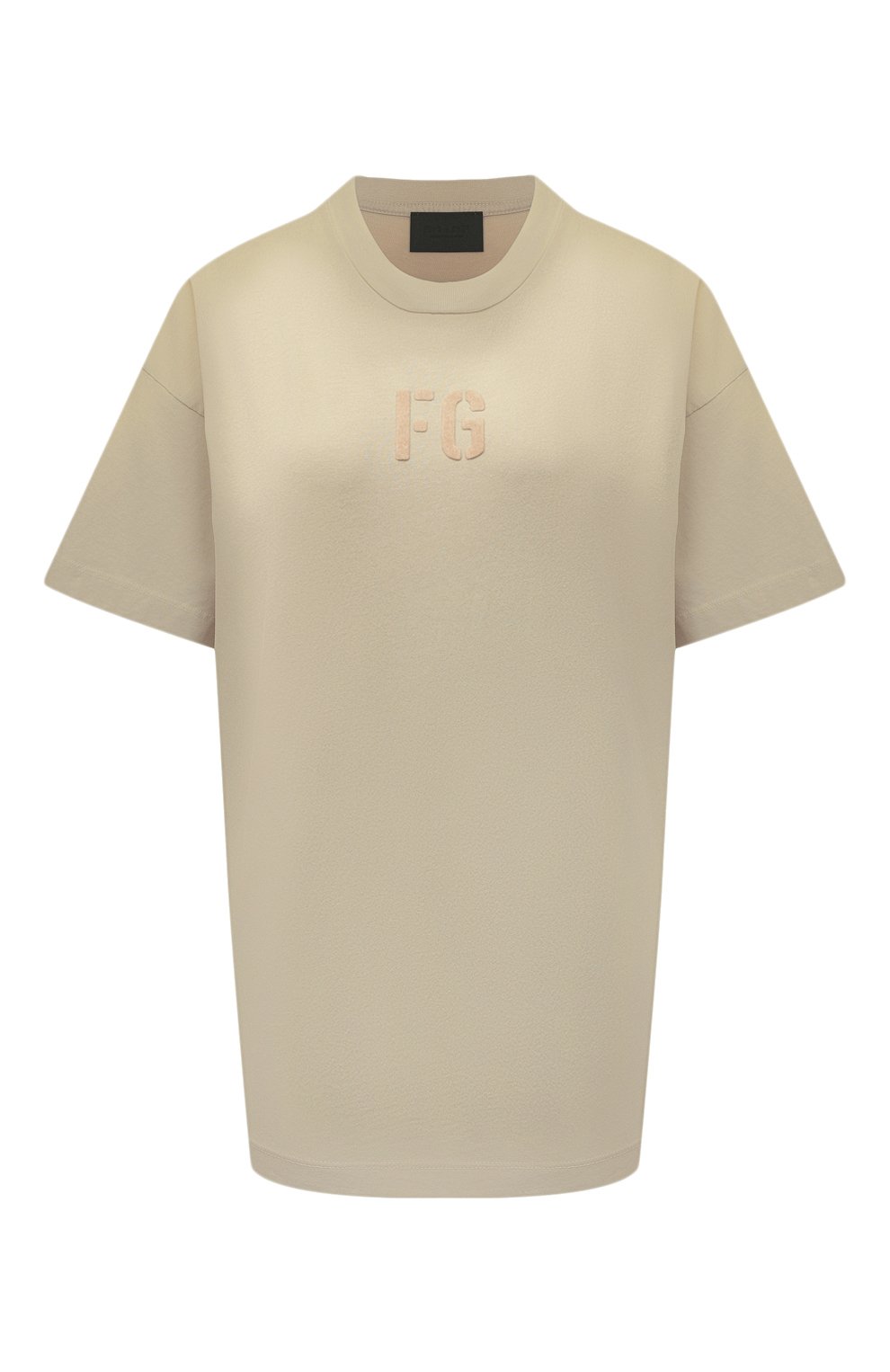 Хлопковая футболка FEAR OF GOD бежевого цвета по цене 31850 руб., арт. FG50-025CTJ, фото 1 Хлопковая футболка FEAR OF GOD, арт. FG50-025CTJ, фото 1