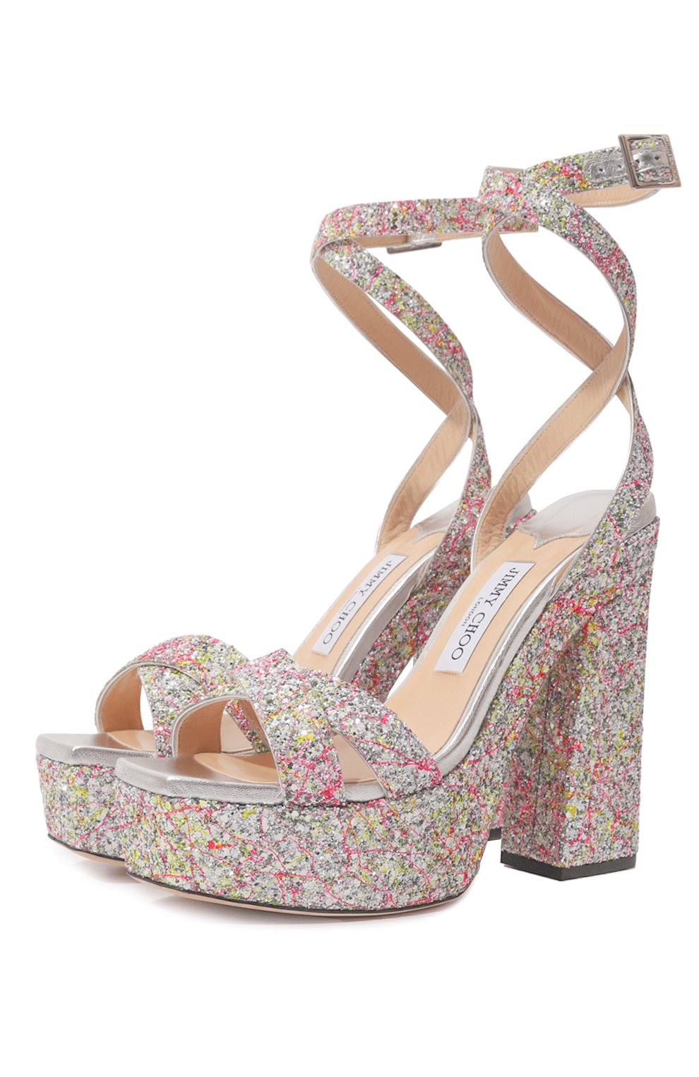 Текстильные босоножки gaia 140 JIMMY CHOO, арт. GAIA 140/AKW, фото 1