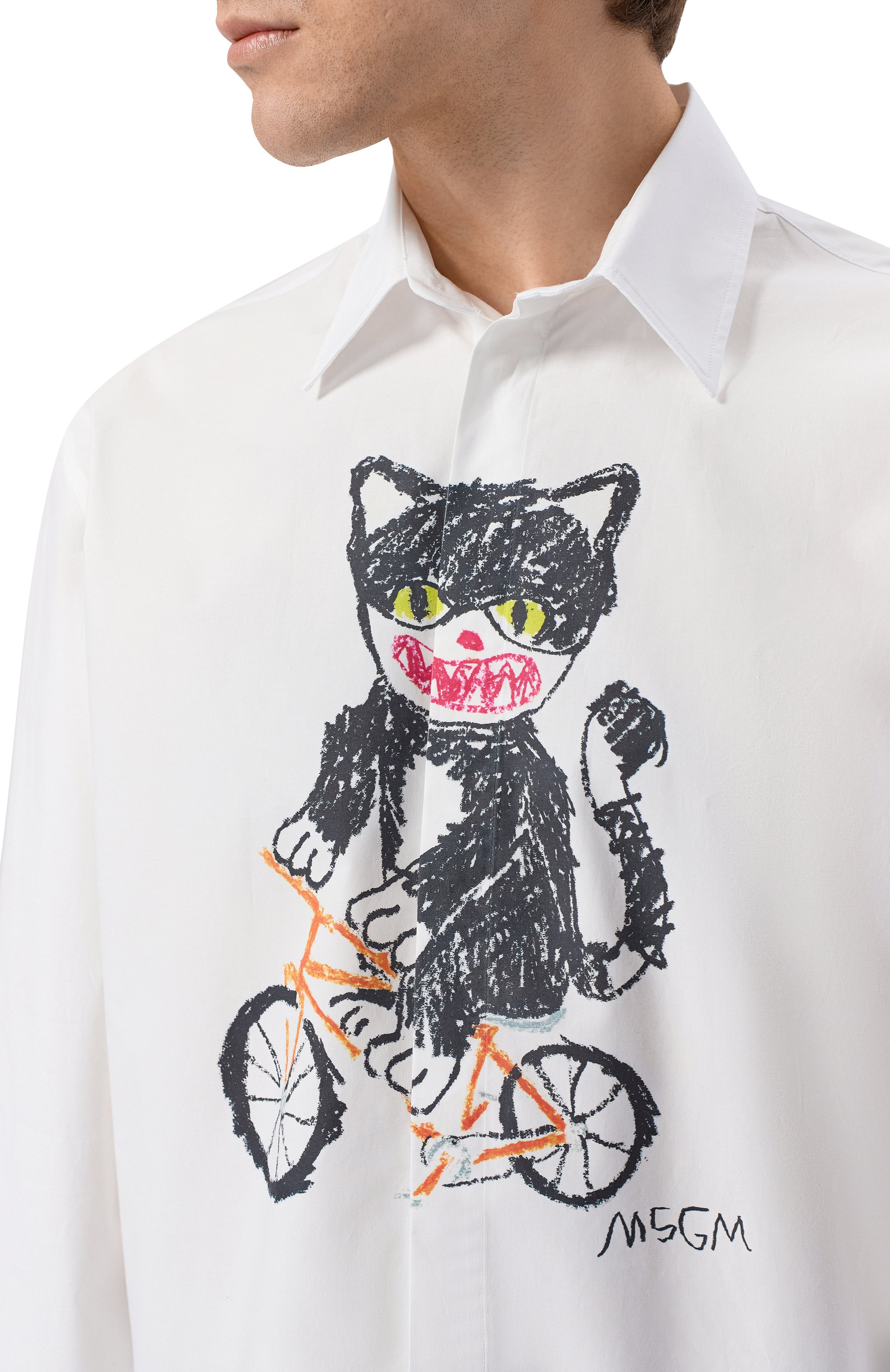Хлопковая рубашка MSGM, арт. 4040ME18X/267112, фото 5