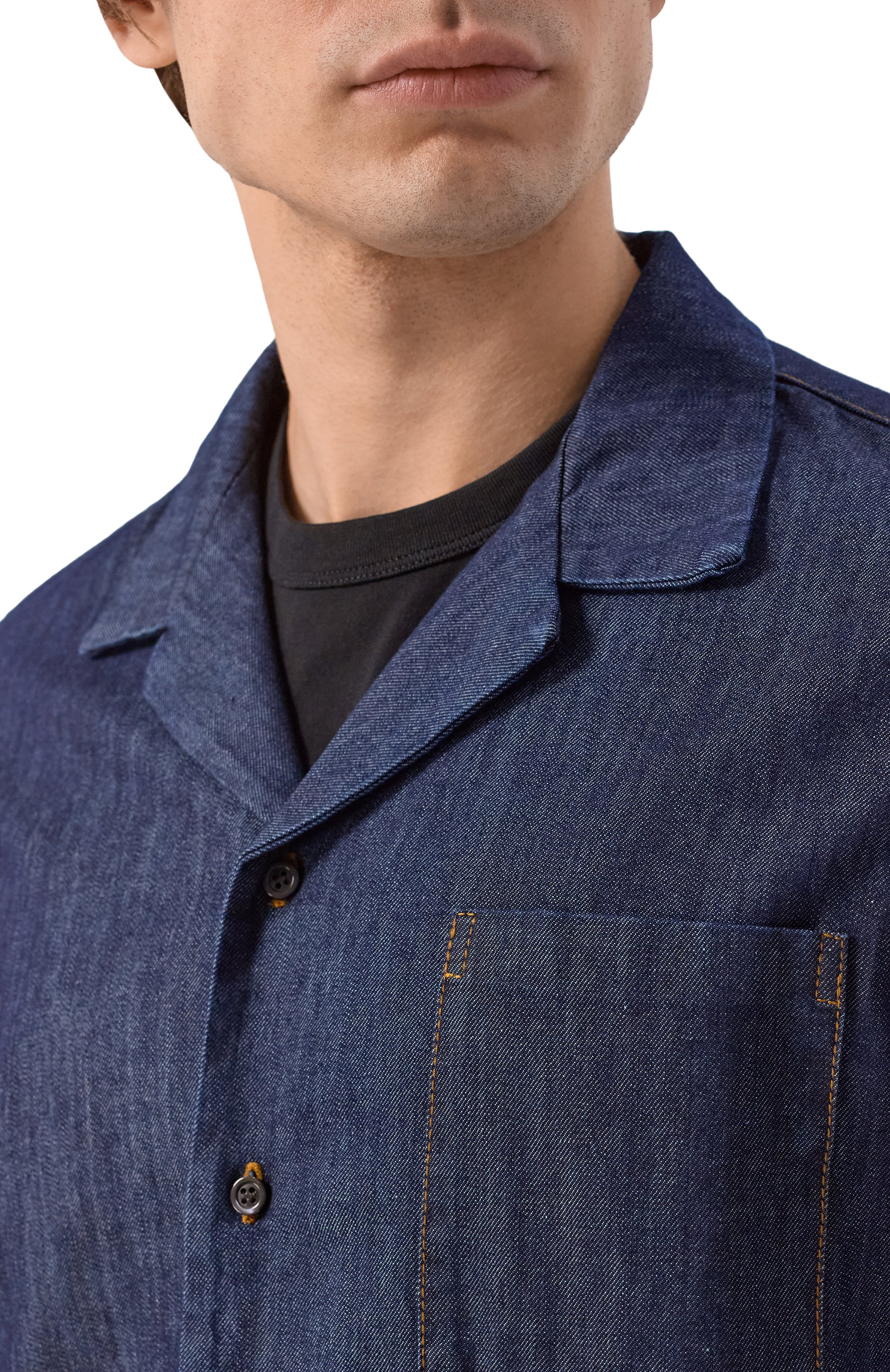 Джинсовая рубашка DRIES VAN NOTEN темно-синего цвета по цене 49950 руб., арт. 020743/3386, фото 5 Джинсовая рубашка DRIES VAN NOTEN, арт. 020743/3386, фото 5