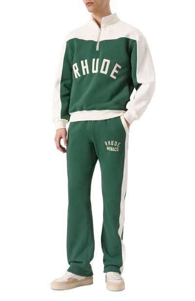 Хлопковые брюки RHUDE зеленого цвета по цене 95900 руб., арт. RHSS25SP01012, фото 2 Хлопковые брюки RHUDE, арт. RHSS25SP01012, фото 2