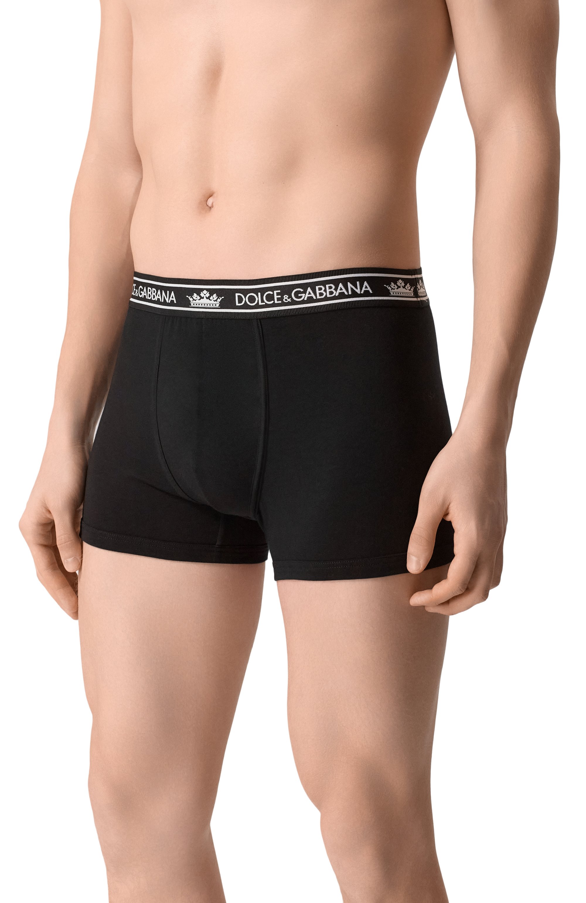 Хлопковые боксеры DOLCE & GABBANA черного цвета по цене 8420 руб., арт. M4F47J/0N0DA, фото 2 Хлопковые боксеры DOLCE & GABBANA, арт. M4F47J/0N0DA, фото 2