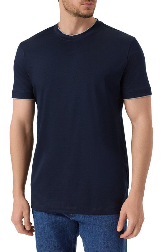 Хлопковая футболка Van Laack VL-PIL0S-F/180031/3XL-6XL Синий  VL-PIL0S-F/180031/3XL-6XL Фото 3