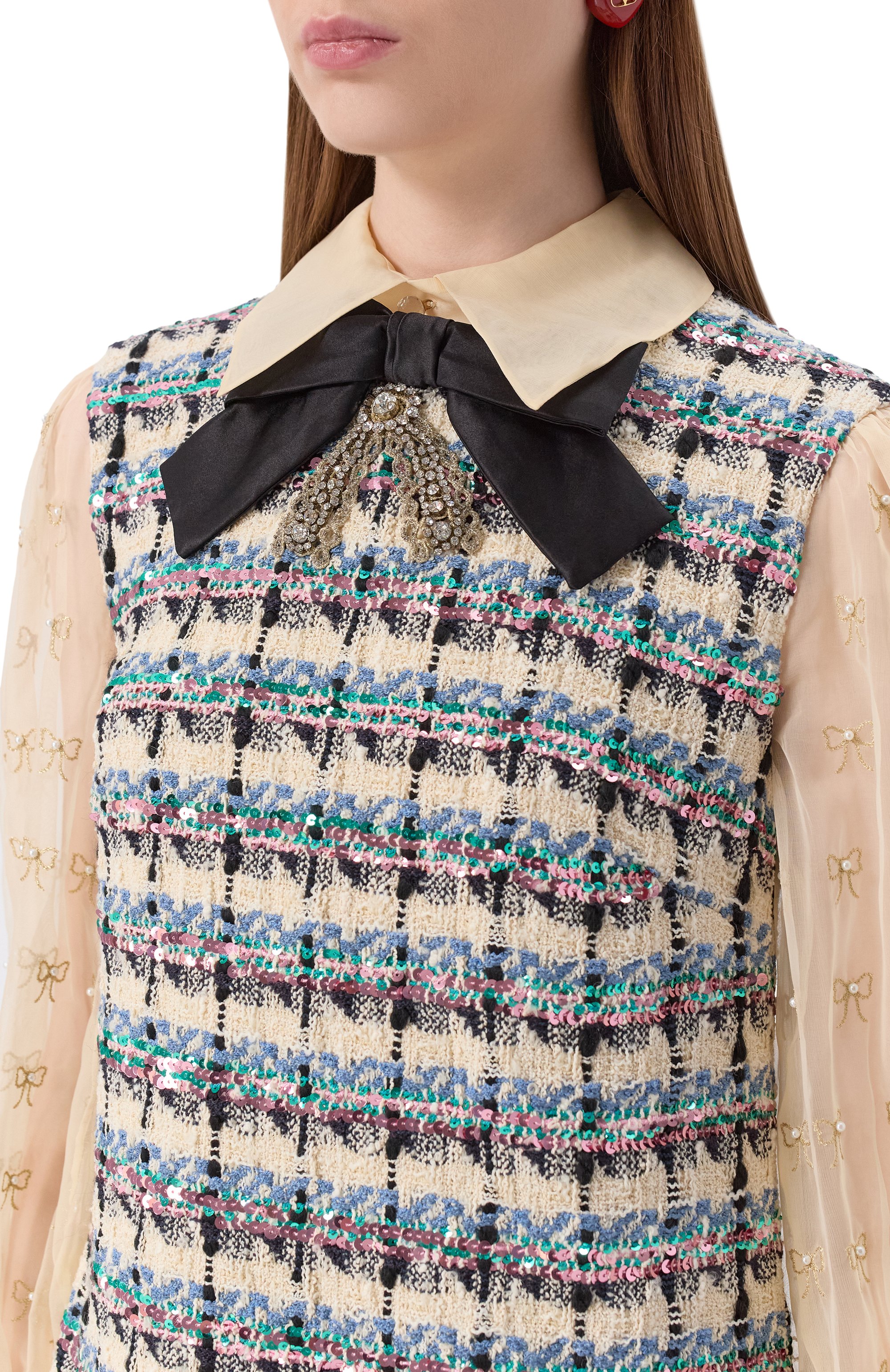 Твидовое платье VALENTINO, арт. 7B3VADR5/9E6, фото 5