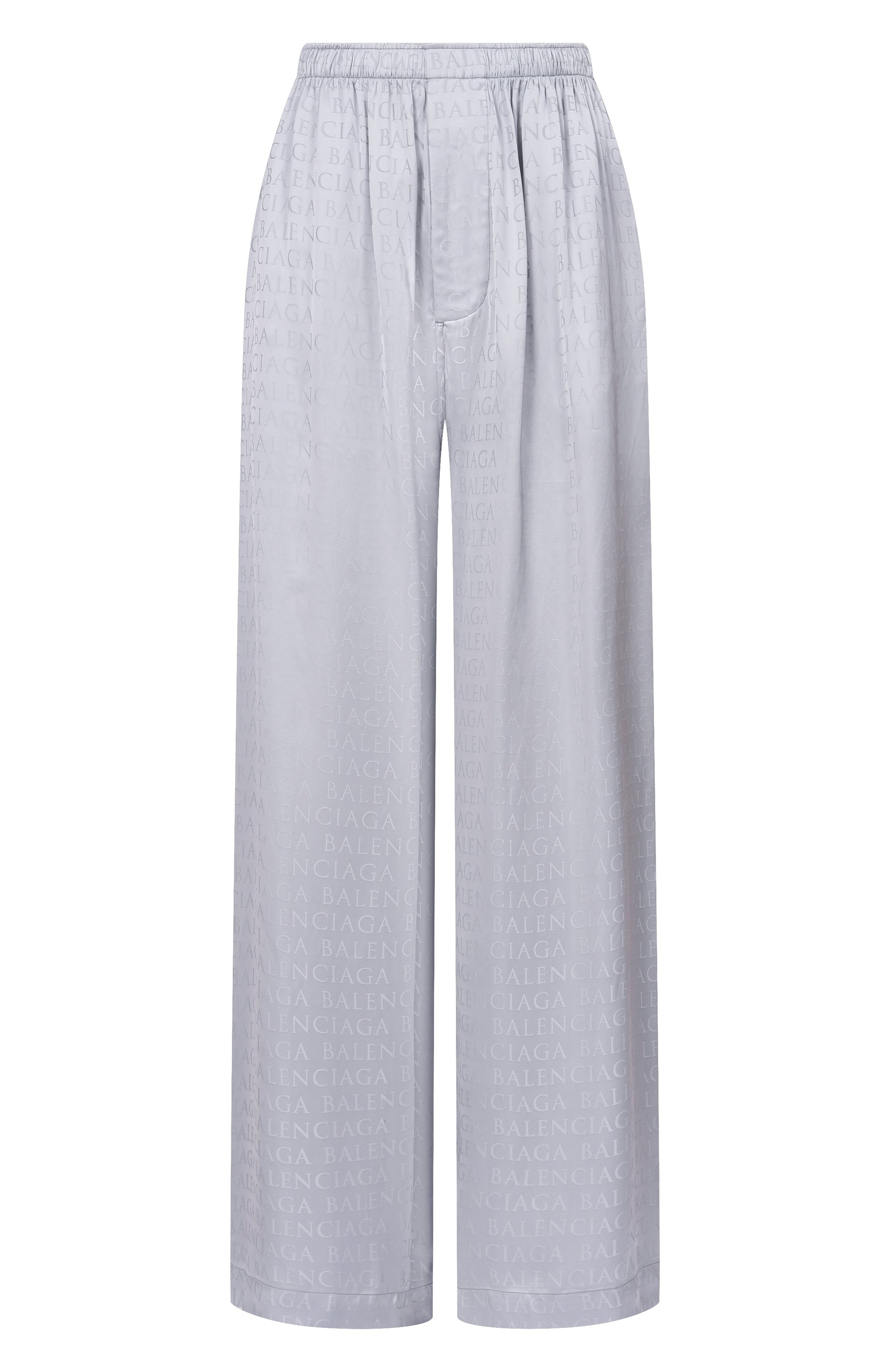 Атласные брюки BALENCIAGA серого цвета по цене 196500 руб., арт. 850696/TT054, фото 1 Атласные брюки BALENCIAGA, арт. 850696/TT054, фото 1