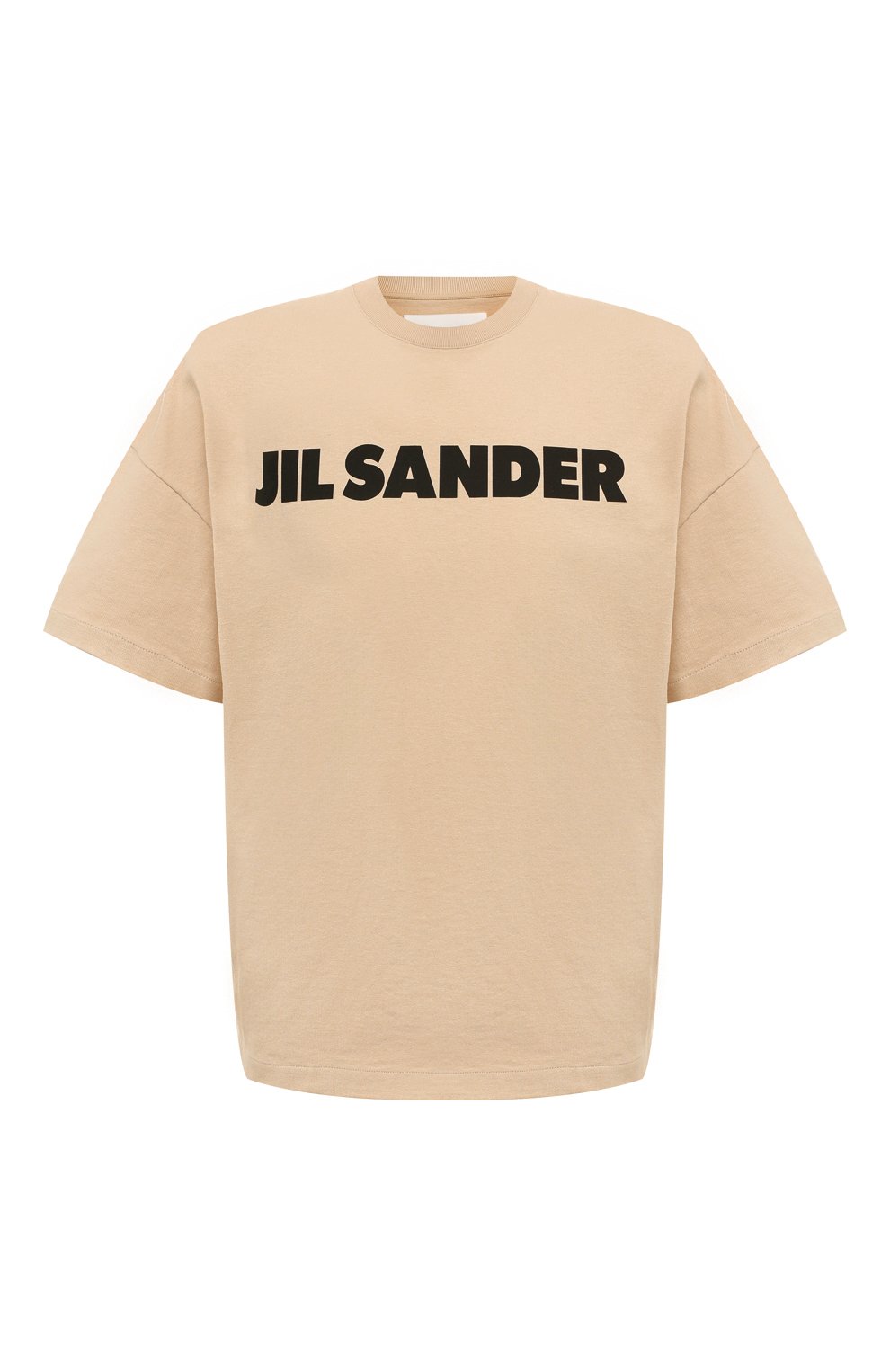 Хлопковая футболка JIL SANDER бежевого цвета по цене 43250 руб., арт. J21GC0001/J20215, фото 1 Хлопковая футболка JIL SANDER, арт. J21GC0001/J20215, фото 1