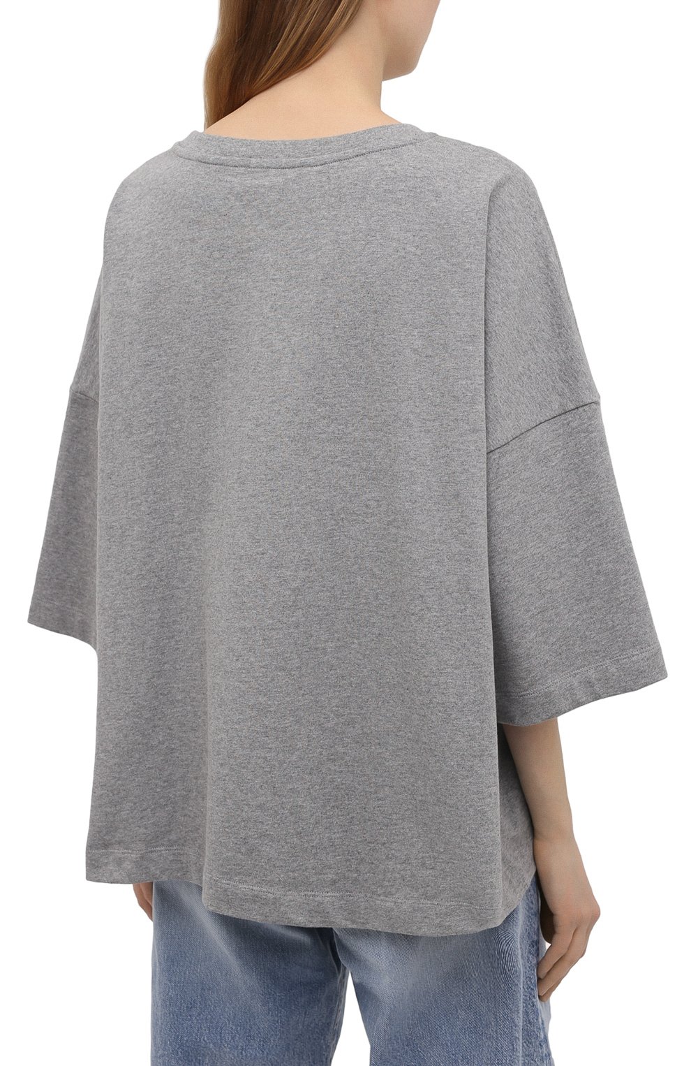 Хлопковая футболка JW ANDERSON серого цвета по цене 11900 руб., арт. JS0002 PG0079, фото 4 Хлопковая футболка JW ANDERSON, арт. JS0002 PG0079, фото 4