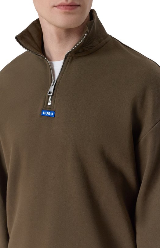 Хлопковый анорак HUGO Blue 50522367 Коричневый  50522367 Фото 5