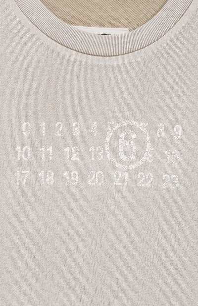 Хлопковый свитшот MM6 светло-бежевого цвета по цене 26950 руб., арт. M61137/MM08Q, фото 3 Хлопковый свитшот MM6, арт. M61137/MM08Q, фото 3