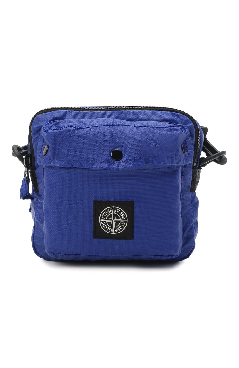 Мужская текстильная сумка STONE ISLAND синего цвета, арт. 751590270 | Фото 1 (Материал: Текстиль; Размер: mini; Ремень/цепочка: На ремешке)