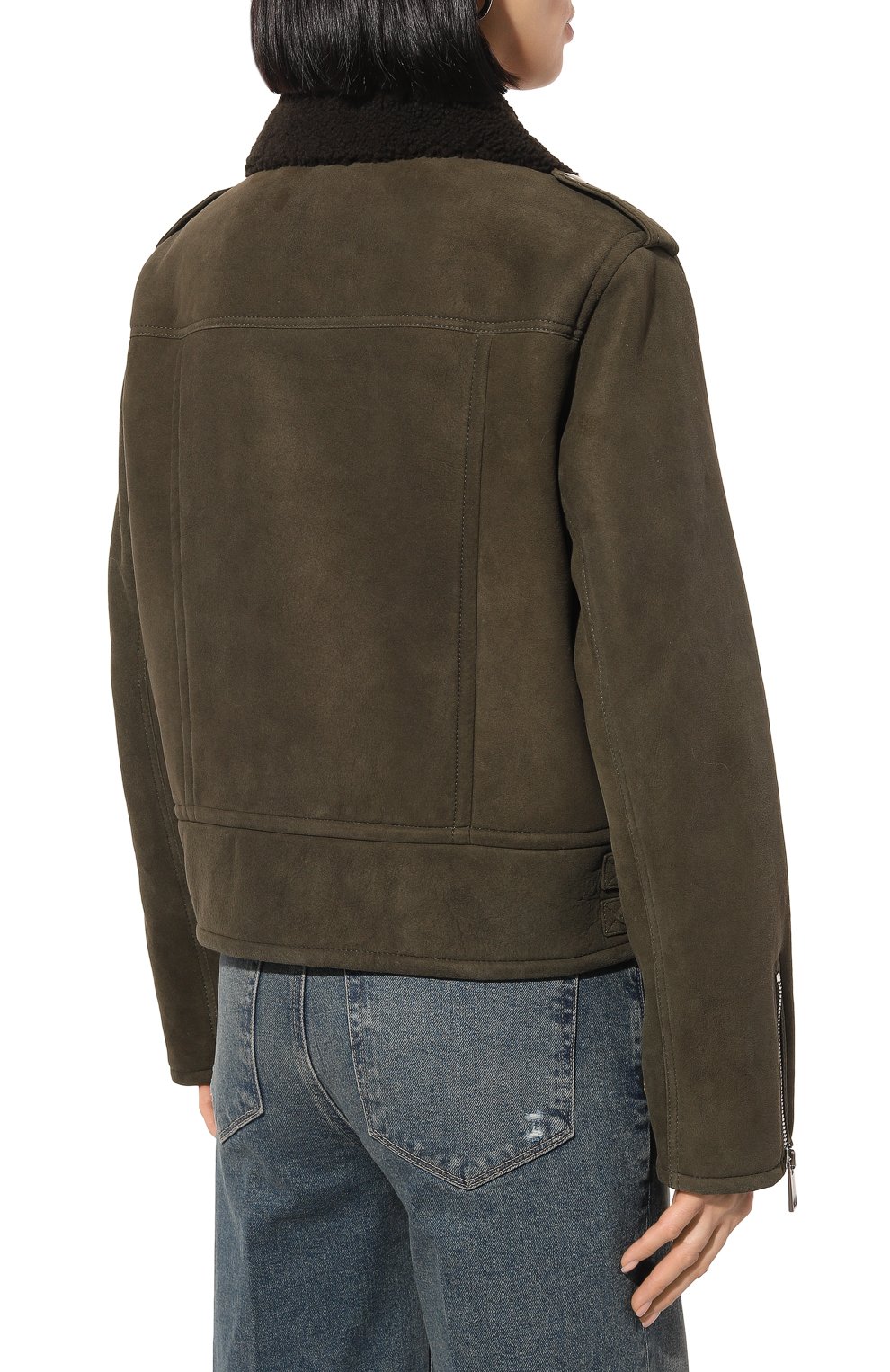 Дубленка из овчины YVES SALOMON хаки цвета по цене 239500 руб., арт. 25WYV60255MSCP, фото 4 Дубленка из овчины YVES SALOMON, арт. 25WYV60255MSCP, фото 4