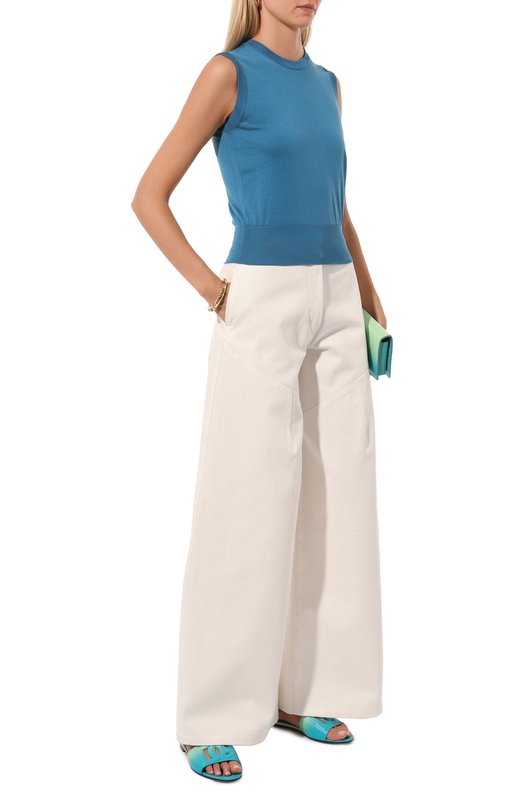 Шелковый топ Dolce & Gabbana FXT04T/JBSHX Голубой  FXT04T/JBSHX Фото 2