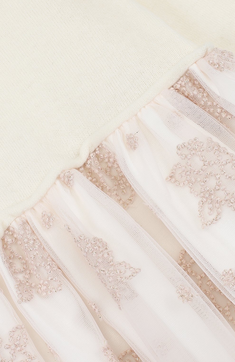 Комбинированное платье из шерсти с многослойной юбкой и вышивкой IL GUFO, арт. A17VL151N5017/3M-9M, фото 3