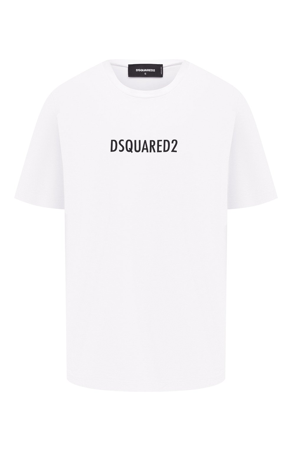 Хлопковая футболка DSQUARED2 белого цвета по цене 19950 руб., арт. S72GD0302/S23009, фото 1 Хлопковая футболка DSQUARED2, арт. S72GD0302/S23009, фото 1