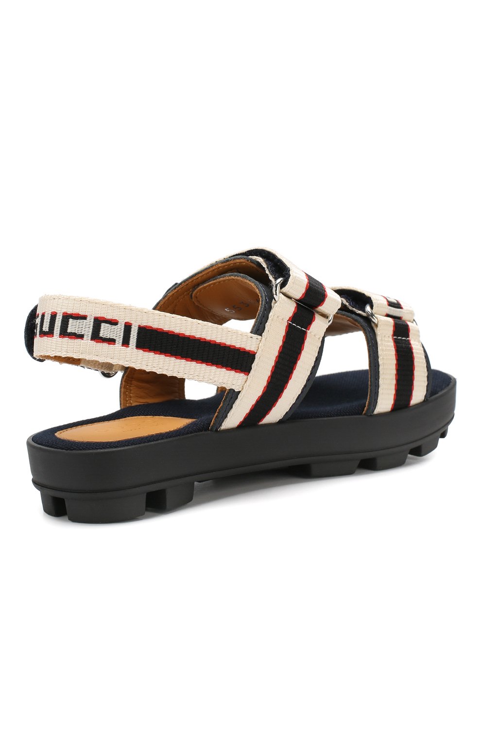 Текстильные сандалии GUCCI синего цвета по цене 30950 руб., арт. 553064/HJP20, фото 3 Текстильные сандалии GUCCI, арт. 553064/HJP20, фото 3