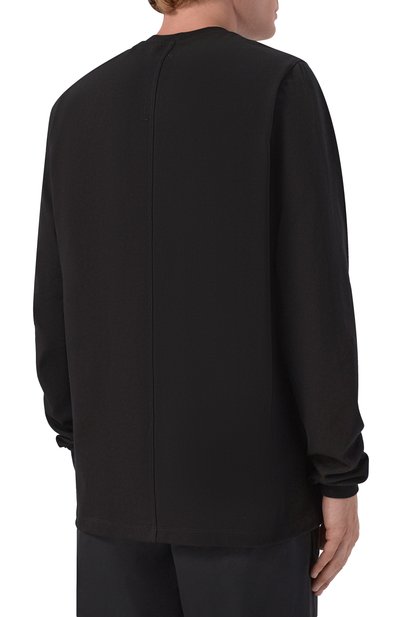 Хлопковый лонгслив RICK OWENS черного цвета по цене 61800 руб., арт. RU02F4277/BA, фото 4 Хлопковый лонгслив RICK OWENS, арт. RU02F4277/BA, фото 4
