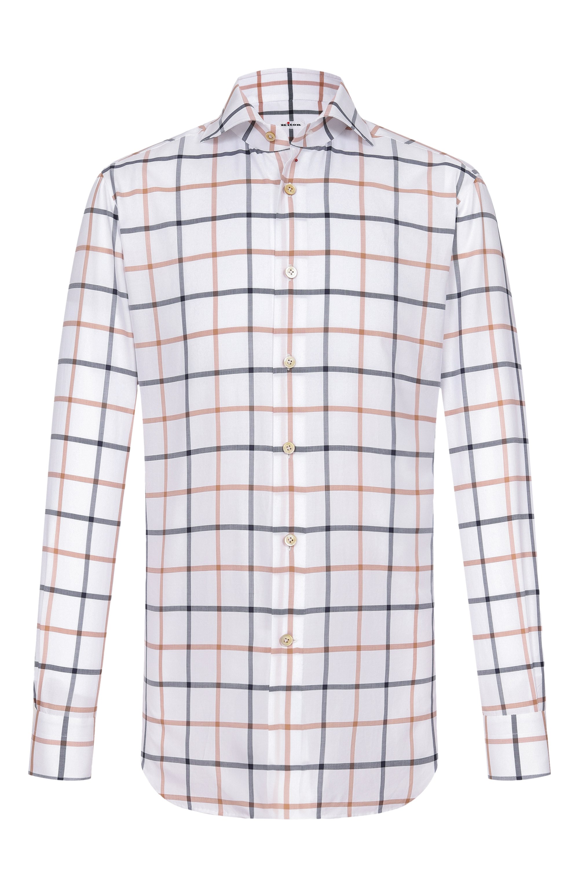 Хлопковая рубашка KITON белого цвета по цене 136500 руб., арт. UCCH09683, фото 1 Хлопковая рубашка KITON, арт. UCCH09683, фото 1