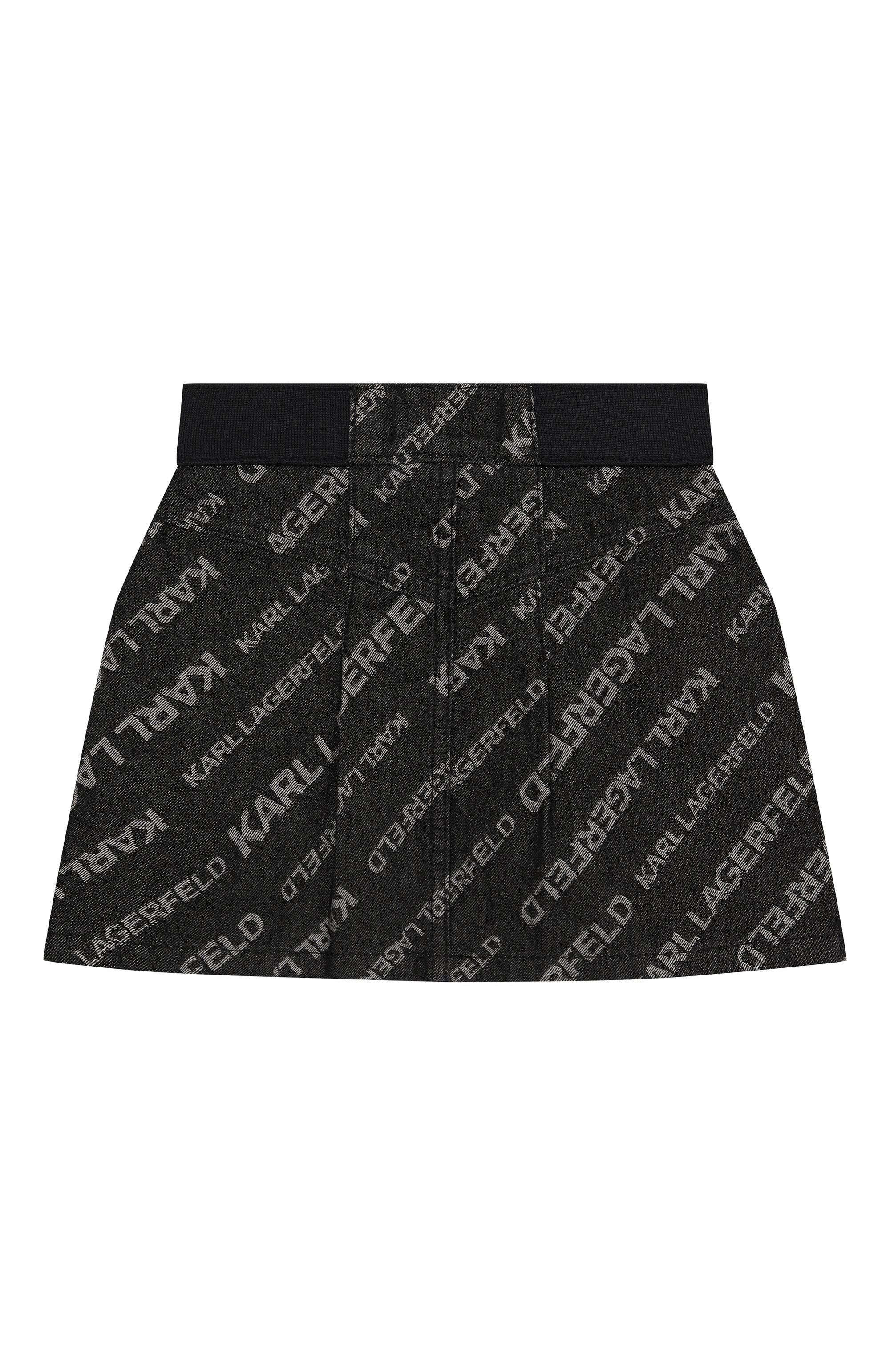 Джинсовая юбка KARL LAGERFELD KIDS серого цвета по цене 12750 руб., арт. Z30541, фото 2 Джинсовая юбка KARL LAGERFELD KIDS, арт. Z30541, фото 2