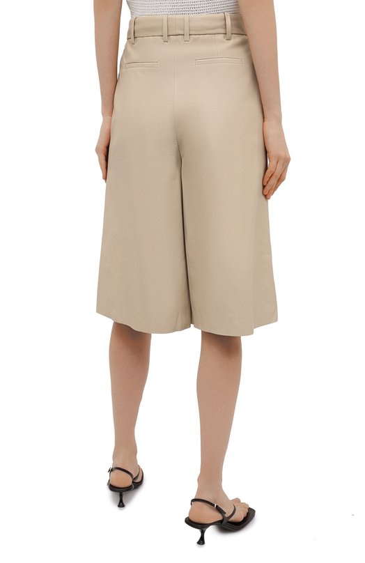 Кожаные шорты Joseph Бежевый, фото 4