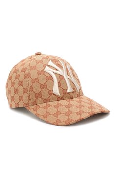 Мужская бейсболка с логотипом new york yankees™ GUCCI бежевого цвета, арт. 539836/4HF16 | Фото 1 (Материал: Текстиль, Синтетический материал; Материал внутренний: Не назначено; Материал сплава: Проставлено; Нос: Не проставлено)