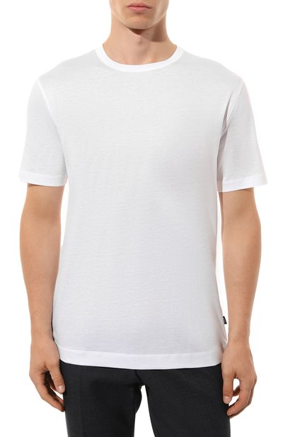 Футболка из лиоцелла и хлопка BOSS белого цвета по цене 14950 руб., арт. 50513674, фото 3 Футболка из лиоцелла и хлопка BOSS, арт. 50513674, фото 3