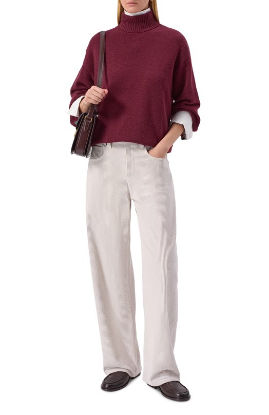 Вельветовые брюки Brunello Cucinelli MB144P9111 Кремовый  MB144P9111 Фото 2