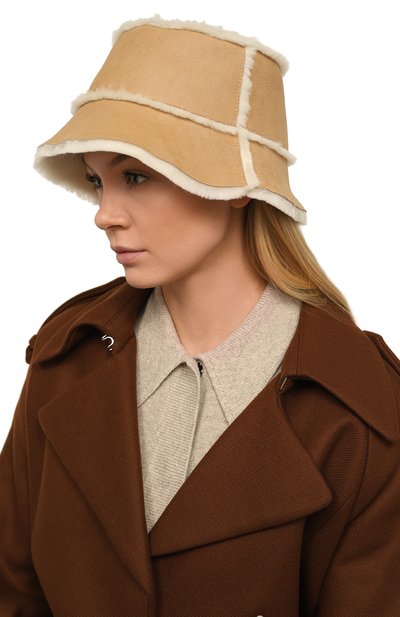 Панама из овчины COCOSHNICK HEADDRESS бежевого цвета по цене 25000 руб., арт. panamalambskin, фото 2 Панама из овчины COCOSHNICK HEADDRESS, арт. panamalambskin, фото 2