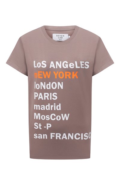 Женская хлопковая футболка SEVEN LAB, арт. T21-nEW YORK cocoa
