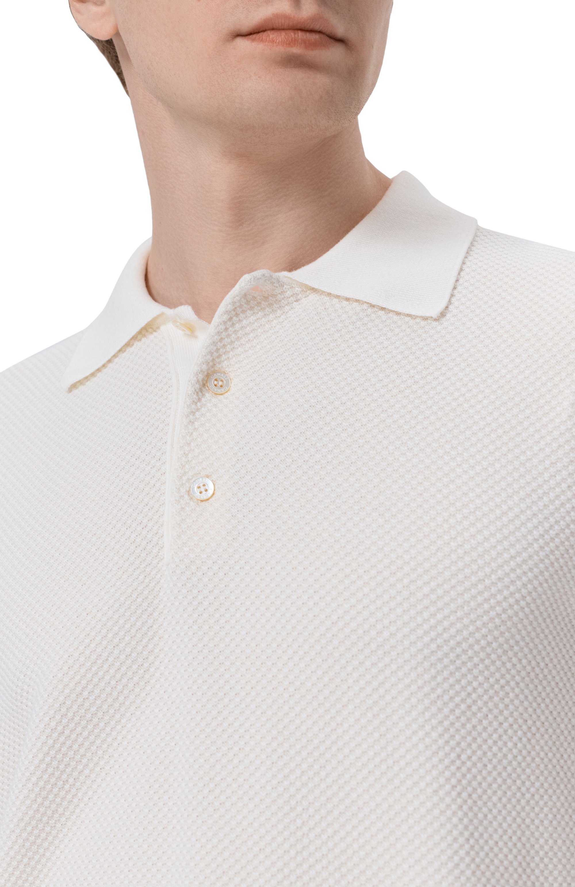 Хлопковое поло CANALI белого цвета по цене 59650 руб., арт. C0127/MK02461, фото 5 Хлопковое поло CANALI, арт. C0127/MK02461, фото 5