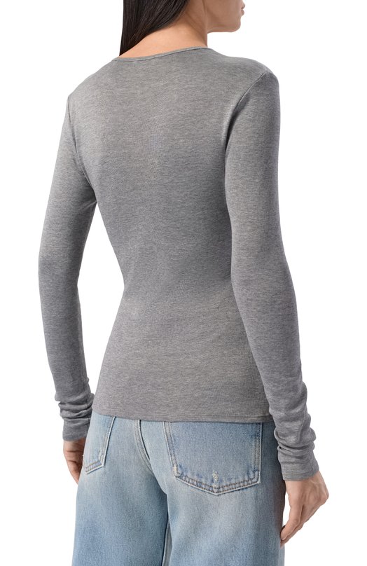 Лонгслив из шелка и хлопка 12 STOREEZ 135744 Серый  135744 Фото 4